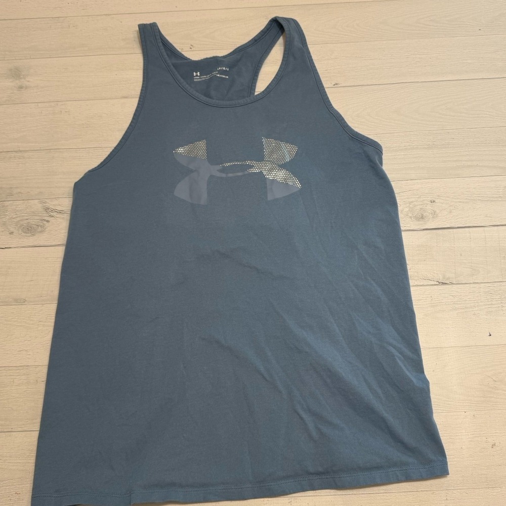 Under armour women's blue tank top loose fit size large